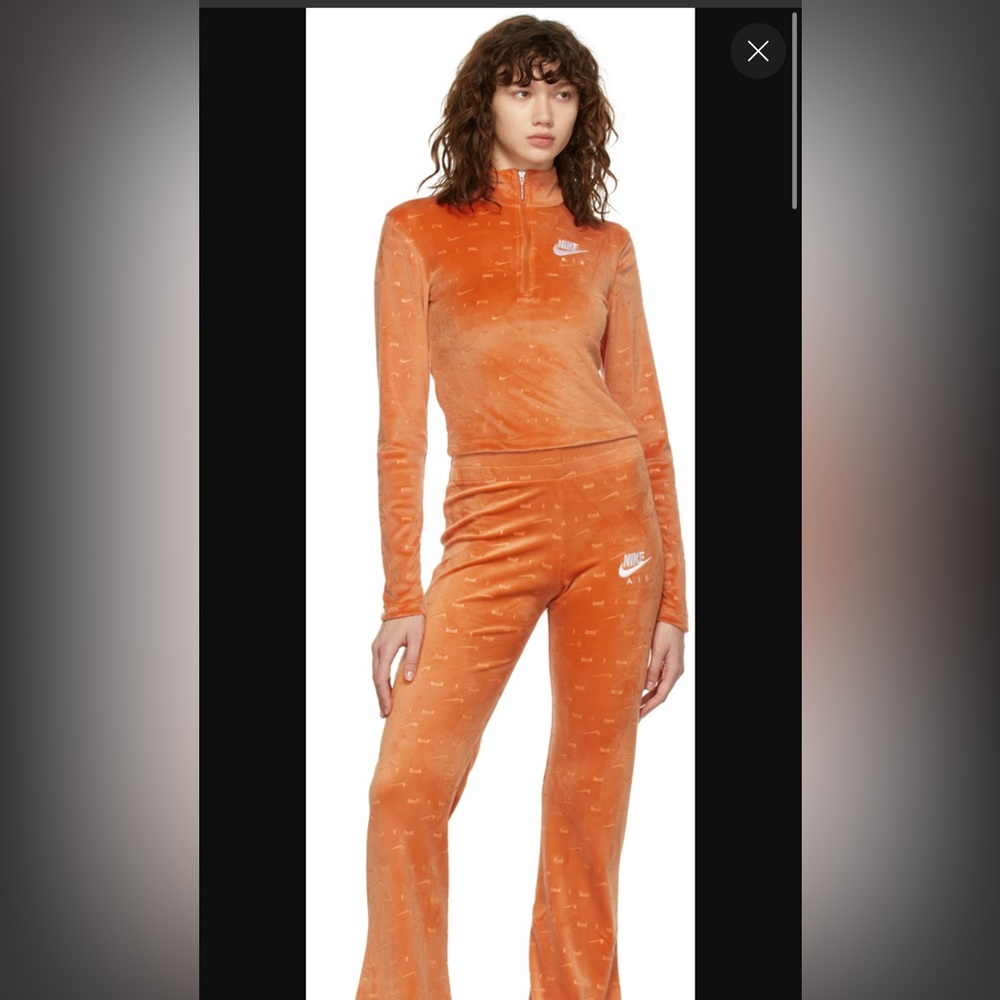 Nike Air Orange Velour Sweats Set